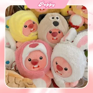 Móc Khóa Gấu Bông Loopy Có Mũ